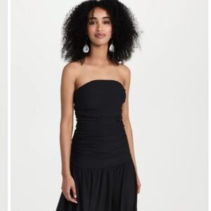 Velvet Brand Formal Strapless Black Midi Dress